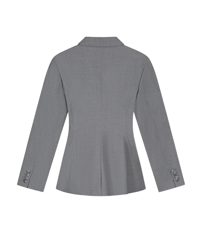 Wool Asymetric Blazer Sharkskin