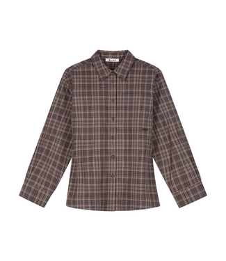 Olaf Checked Fitted Shirt Chocolate Plum