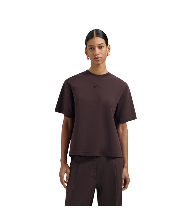 Logo Boxy Tee Chocolate Plum