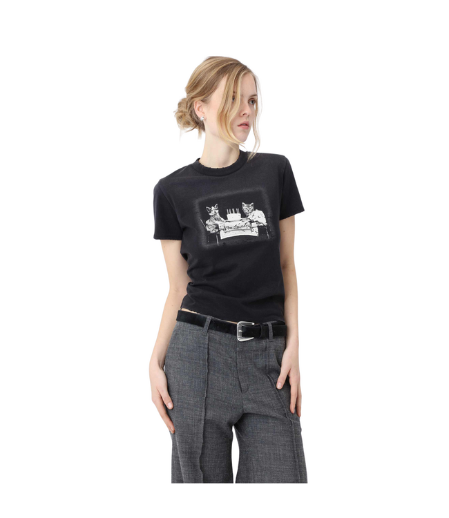Vera Cat Tshirt Washed Black