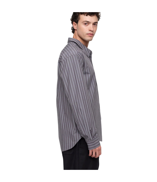 True Relaxed Poplin Shirt Pavement Stripe