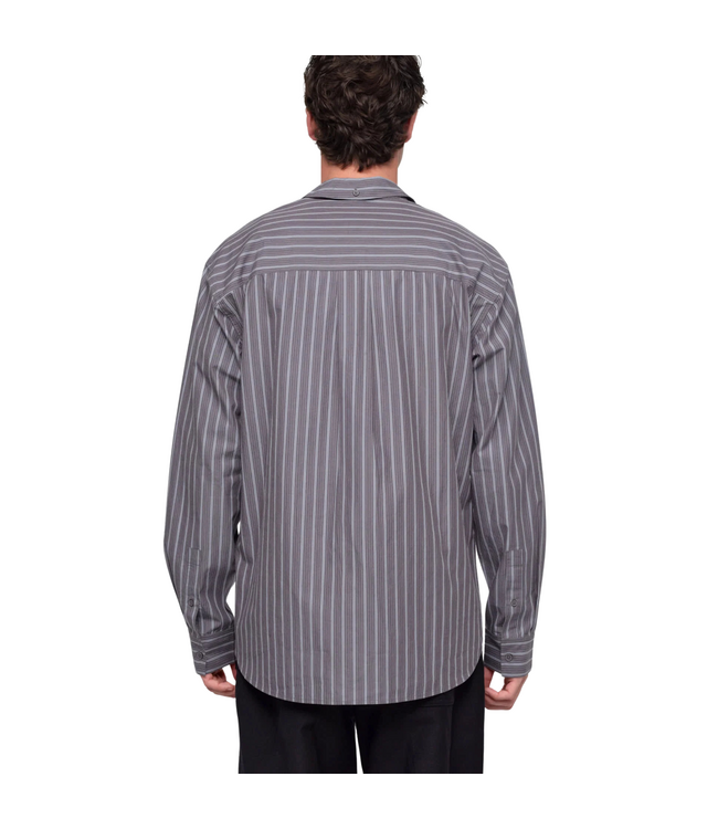 True Relaxed Poplin Shirt Pavement Stripe
