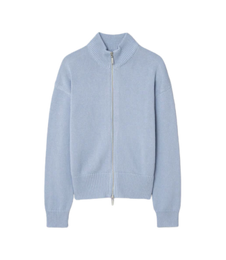 Organic Basics True Knit High Collar Cardigan Cloudy Blue