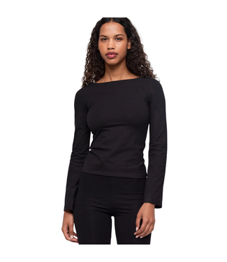 Organic Basics Core Boat Neck Long Sleeve Black