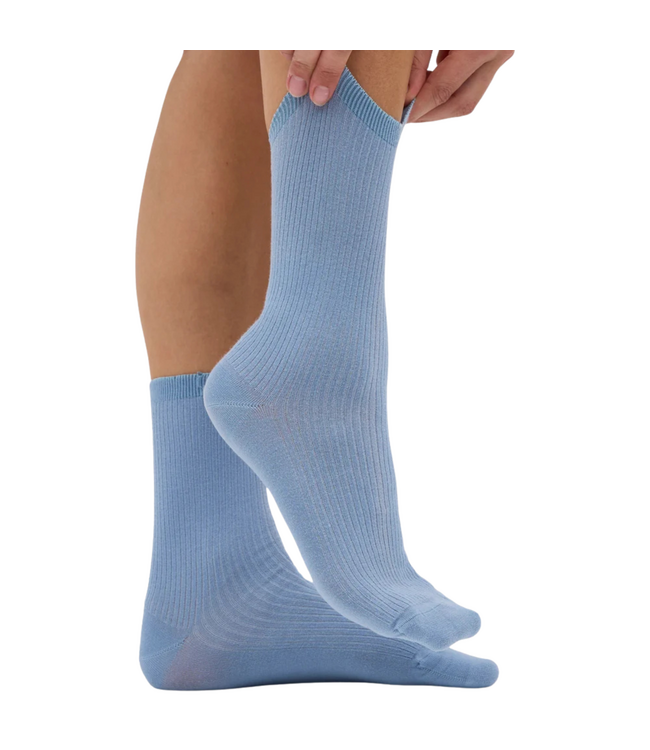 Women Classic Organic Sock Steel Blue
