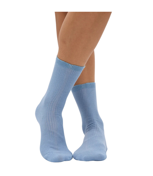 Women Classic Organic Sock Steel Blue