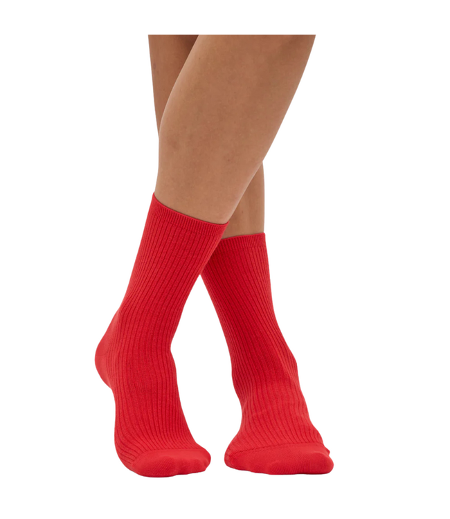 Women Classic Organic Sock Red Tangerine