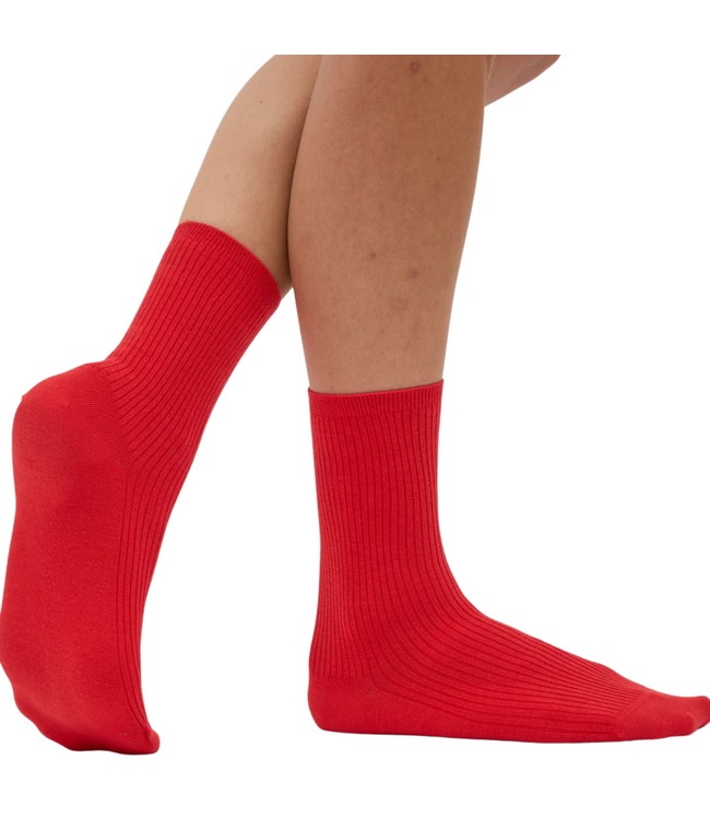 Women Classic Organic Sock Red Tangerine