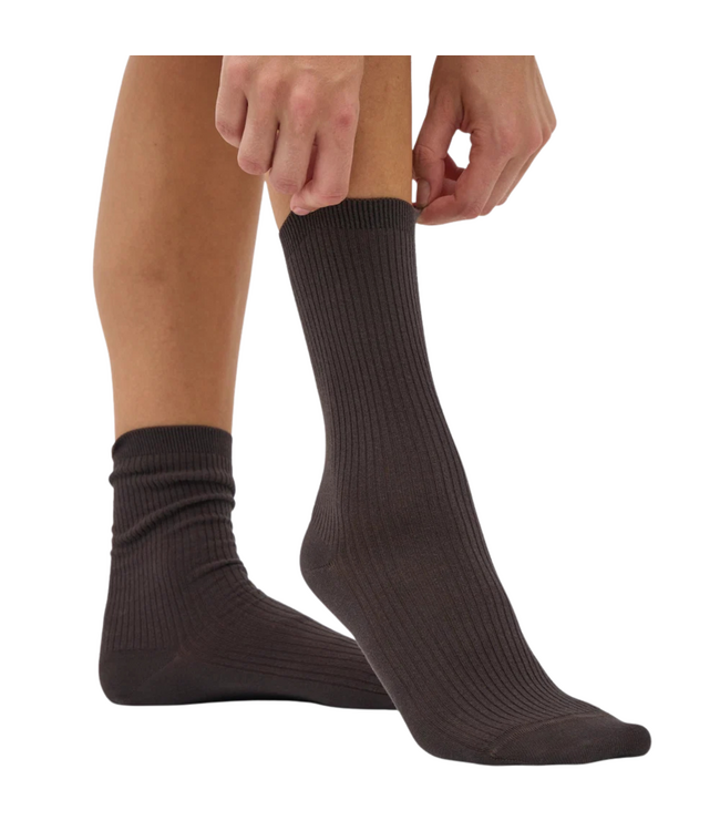 Women Classic Organic Sock Coffee Brown