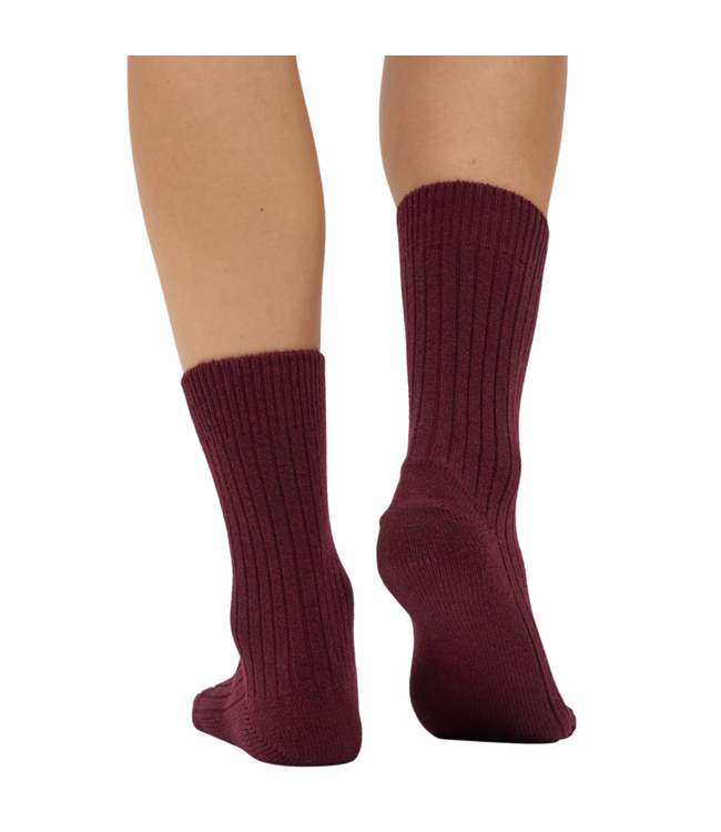 Merino Wool Blend Sock Oxblood Red
