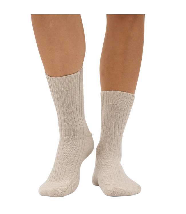 Merino Wool Blend Sock Ivory White