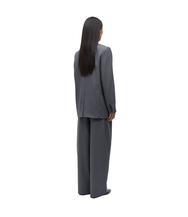 Saharper Pleat Trousers Dark Grey Mel