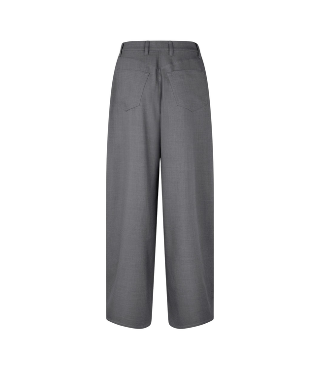 Saharper Pleat Trousers Dark Grey Mel
