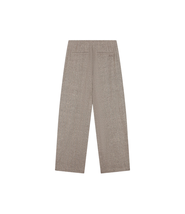 Wool Herringbone Barrel Leg Pant