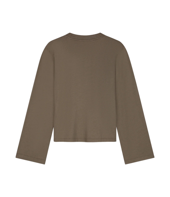 Tie Detail LS Top Chocolate Chip