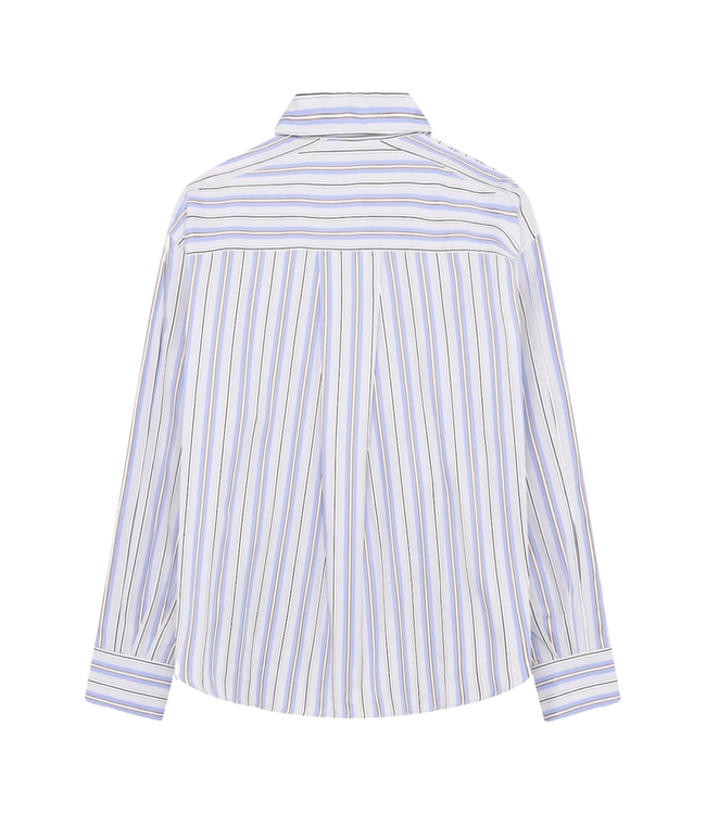 Lenoa Panel Stripe Shirt Micro Chip Grey Comb