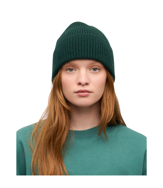 Merino Wool Beanie Emerald Green