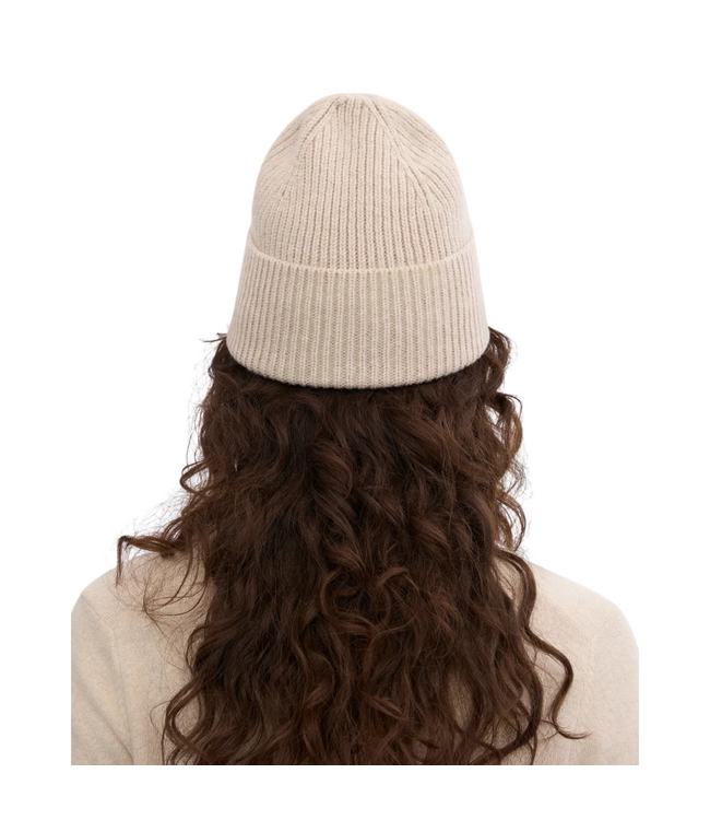 Merino Wool Beanie Ivory White