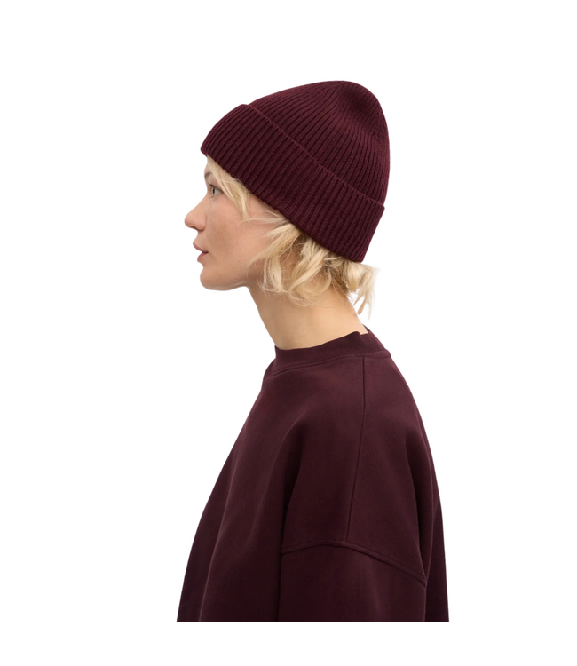 Merino Wool Beanie Oxblood Red