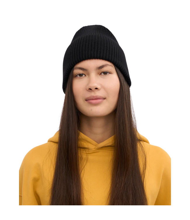 Merino Wool Beanie Deep Black