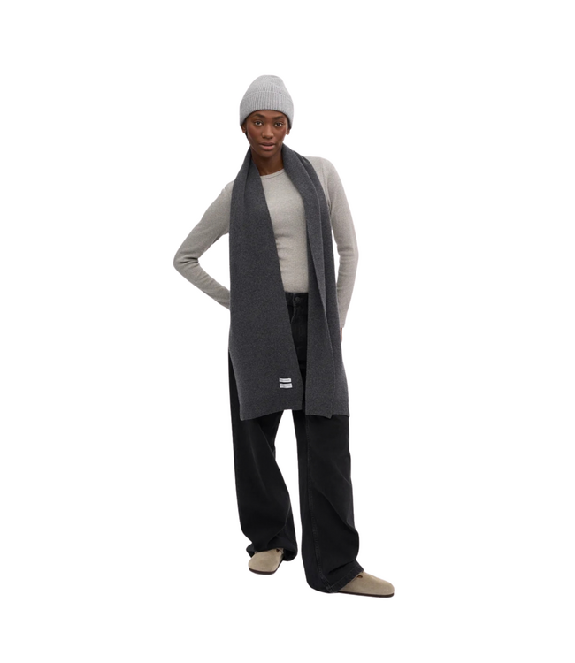 Merino Wool Scarf Lava Grey