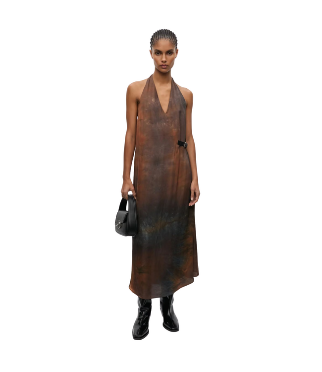 Saselva Dress Brown Tie
