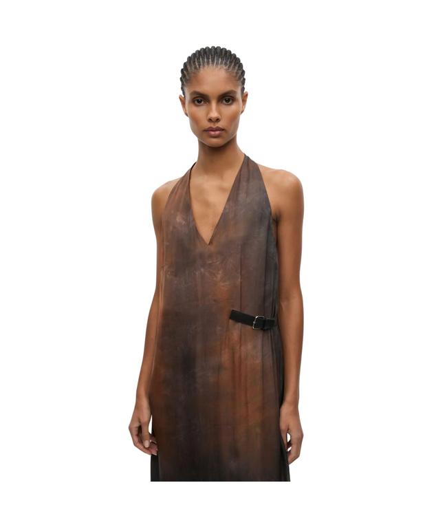 Saselva Dress Brown Tie