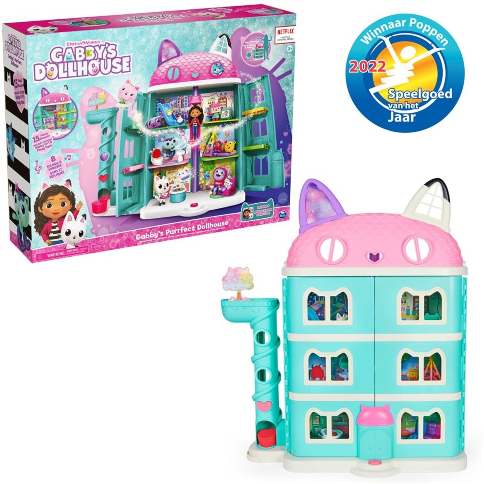 Spin Master Gabby's Poppenhuis -  Purrfect Dollhouse Speelhuis