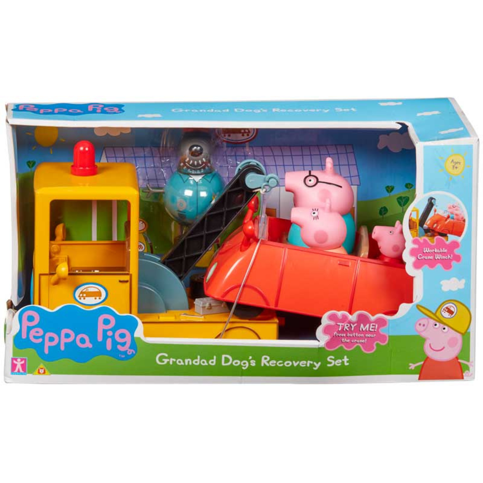 Peppa Peppa Pig en Opa Hond Sleepauto - Engels