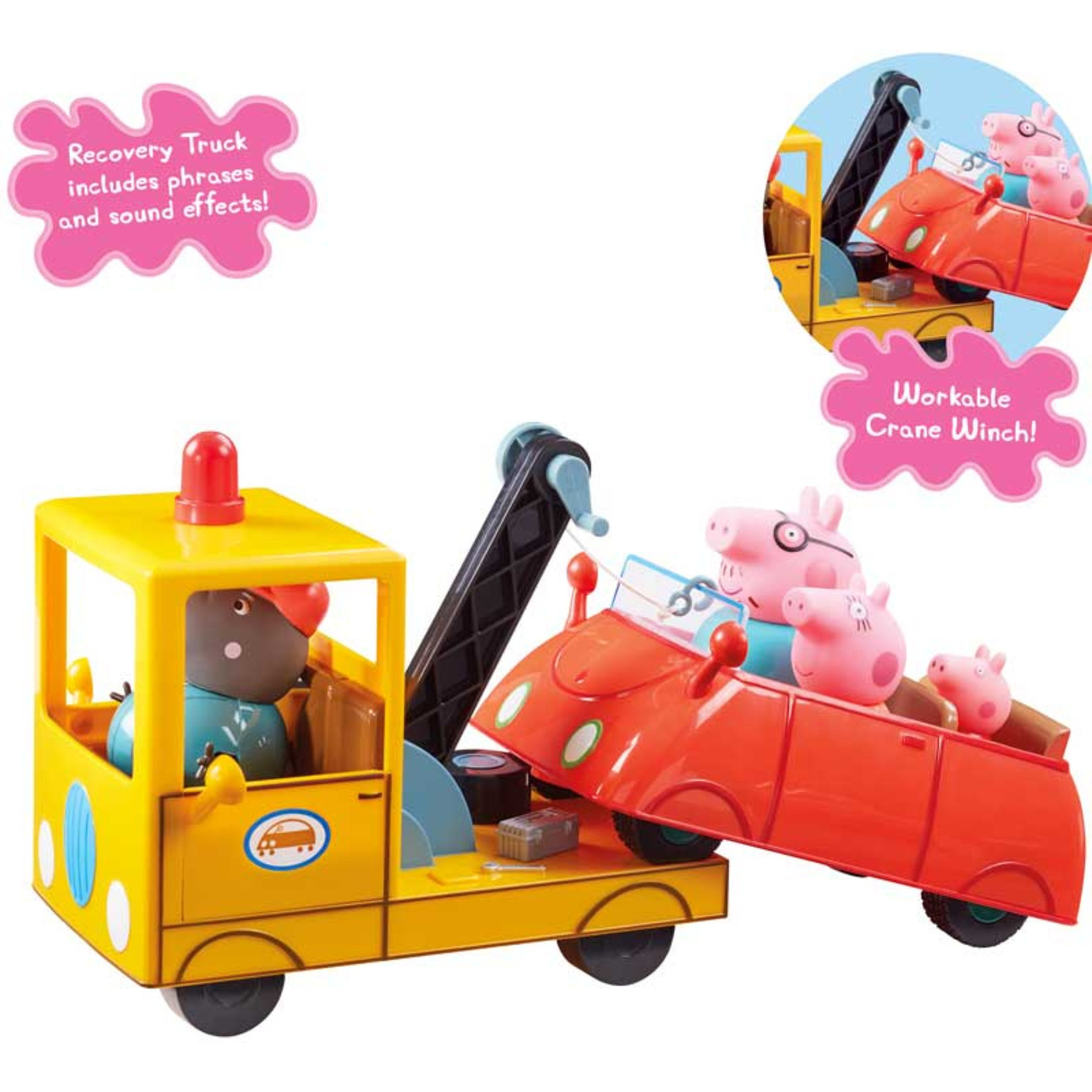 Peppa Peppa Pig en Opa Hond Sleepauto - Engels