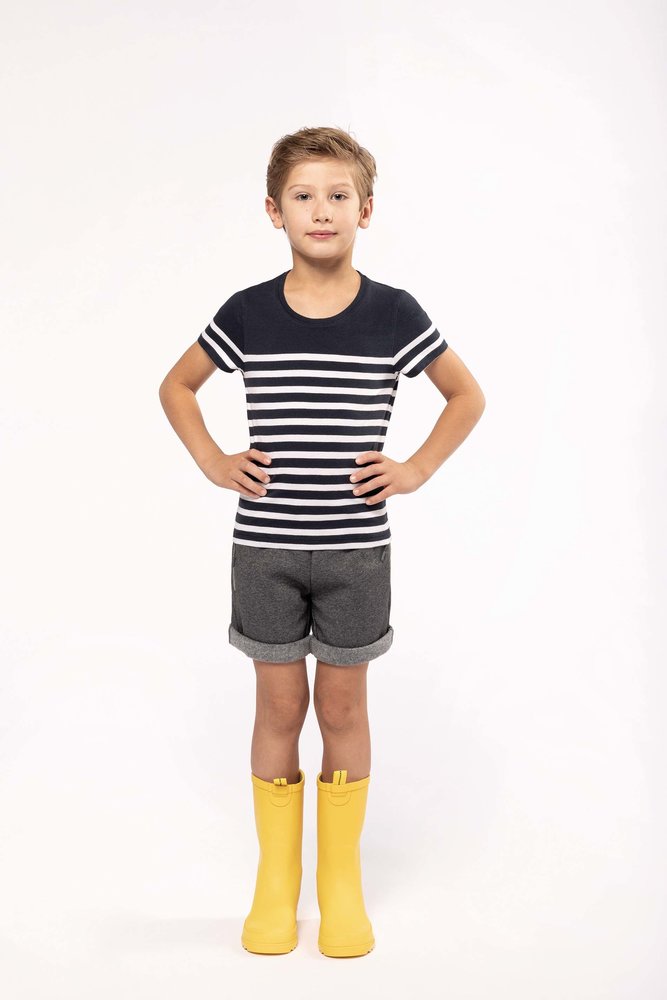 Kariban Eco-Friendly  Marine-t-shirt KIDS Wit-Navy Kariban Eco-Friendly  Marine-t-shirt KIDS Wit-Navy