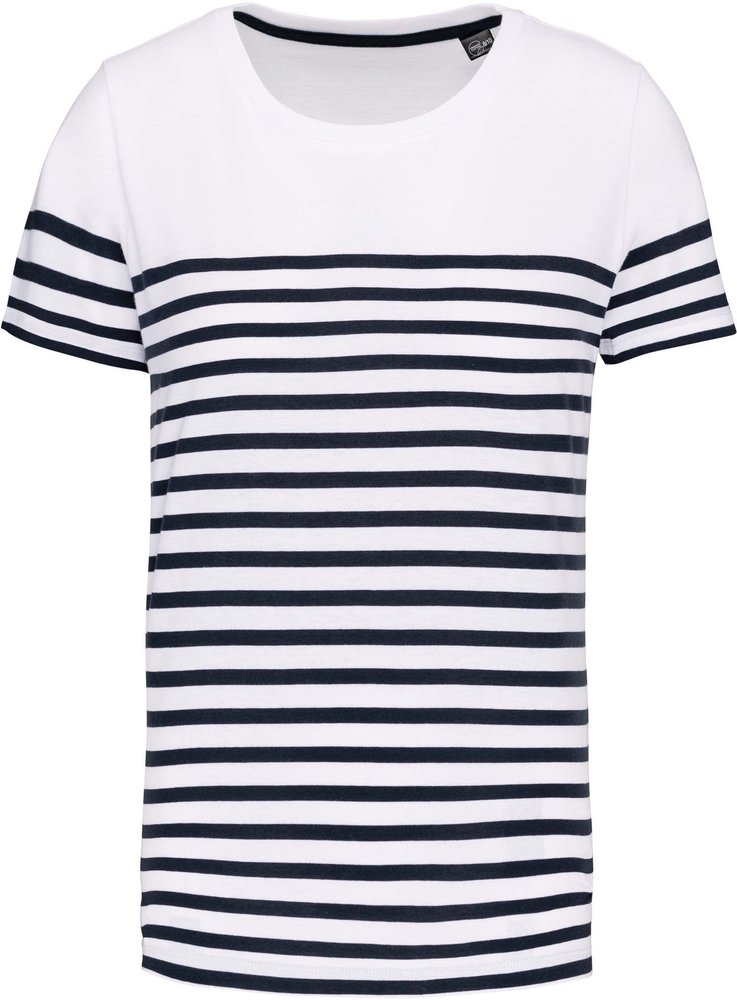 Kariban Eco-Friendly  Marine-t-shirt KIDS Wit-Navy Kariban Eco-Friendly  Marine-t-shirt KIDS Wit-Navy