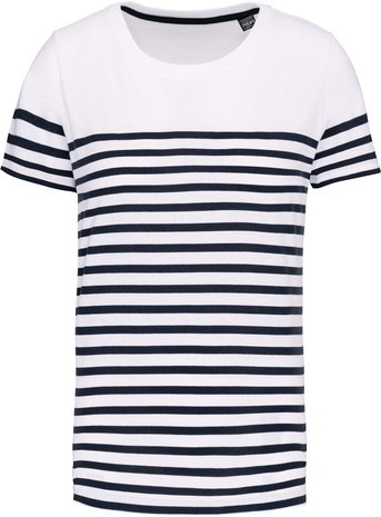 Kariban Eco-Friendly  Marine-t-shirt KIDS Wit-Navy Kariban Eco-Friendly  Marine-t-shirt KIDS Wit-Navy