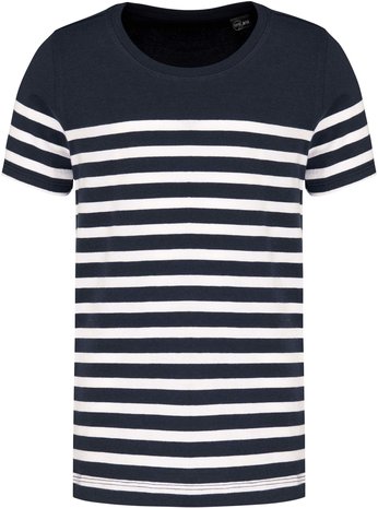 Kariban Eco-Friendly  Marine-t-shirt KIDS Navy - Wit Kariban Eco-Friendly  Marine-t-shirt KIDS Navy - Wit