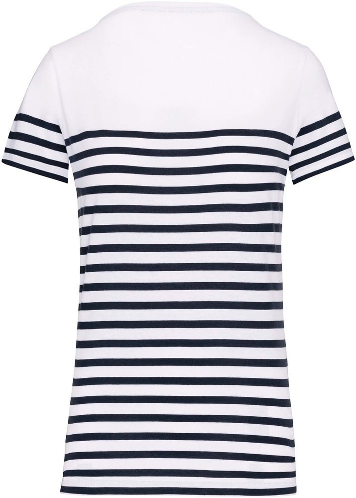 Kariban Eco-Friendly  Marine-t-shirt DAMES  Wit-Navy Kariban Eco-Friendly  Marine-t-shirt DAMES  Wit-Navy