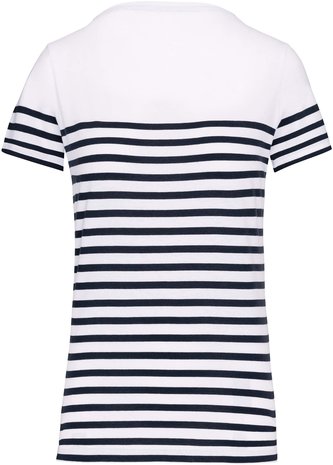 Kariban Eco-Friendly  Marine-t-shirt DAMES  Wit-Navy Kariban Eco-Friendly  Marine-t-shirt DAMES  Wit-Navy