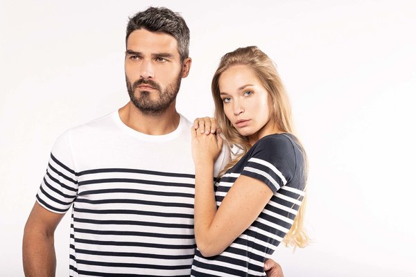 Kariban Eco-Friendly  Marine-t-shirt HEREN  Wit-Navy