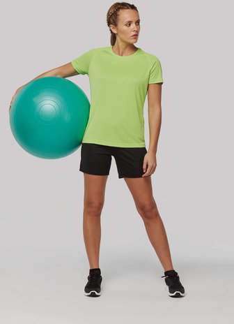 Proact Gerecycled damessport-T-shirt met ronde hals-Lime Proact Gerecycled damessport-T-shirt met ronde hals-Lime