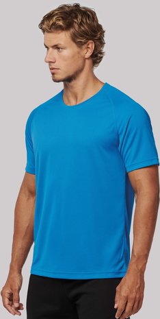 Proact Gerecycled Herensport shirt met ronde hals-Zwart