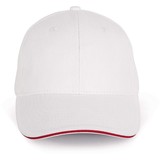 K-Up Cap van 100% Biokatoen kleur Wit-Hibiscus Rood K-Up Cap van 100% Biokatoen kleur Wit-Hibiscus Rood