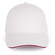 K-Up Cap van 100% Biokatoen kleur Wit-Hibiscus Rood K-Up Cap van 100% Biokatoen kleur Wit-Hibiscus Rood