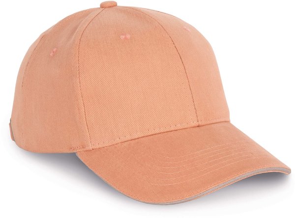 K-Up Cap van 100% Biokatoen kleur Wit-Hibiscus Rood K-Up Cap van 100% Biokatoen kleur Wit-Hibiscus Rood
