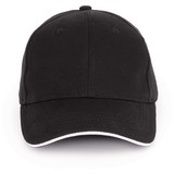 K-Up Cap van 100% Biokatoen kleur black-white K-Up Cap van 100% Biokatoen kleur black-white