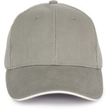 K-Up Cap van 100% Biokatoen kleur Metalgrey-White K-Up Cap van 100% Biokatoen kleur Metalgrey-White