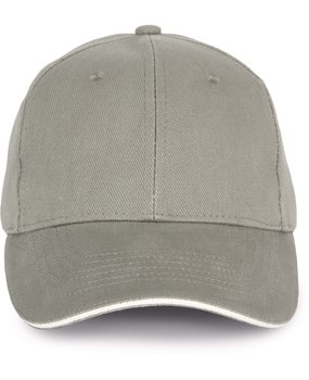 K-Up Cap van 100% Biokatoen kleur Metalgrey-White K-Up Cap van 100% Biokatoen kleur Metalgrey-White