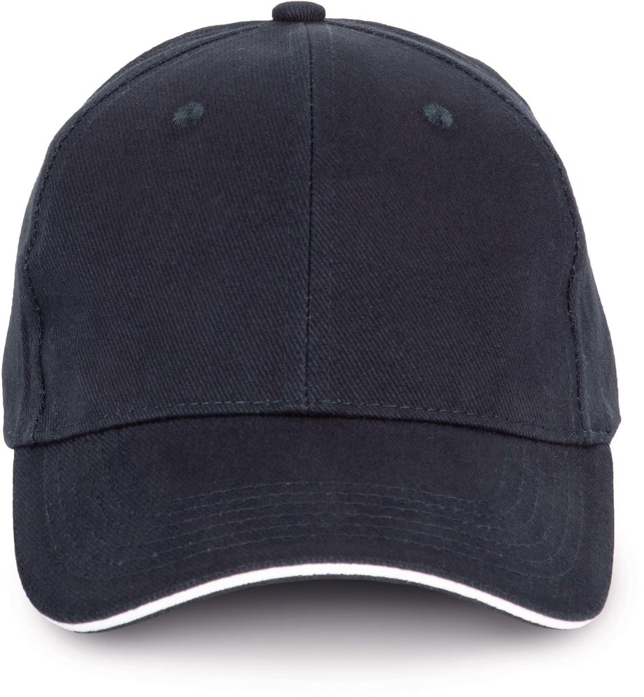 K-Up Cap van 100% Biokatoen kleur Navyblue-White K-Up Cap van 100% Biokatoen kleur Navyblue-White