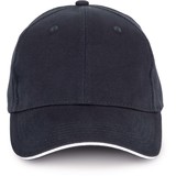 K-Up Cap van 100% Biokatoen kleur Navyblue-White K-Up Cap van 100% Biokatoen kleur Navyblue-White