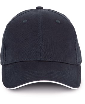 K-Up Cap van 100% Biokatoen kleur Navyblue-White K-Up Cap van 100% Biokatoen kleur Navyblue-White