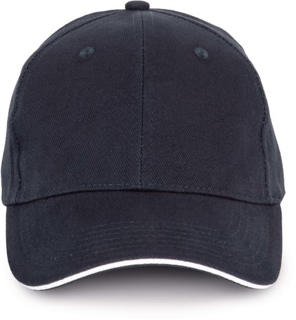 K-Up Cap van 100% Biokatoen kleur Navyblue-White K-Up Cap van 100% Biokatoen kleur Navyblue-White