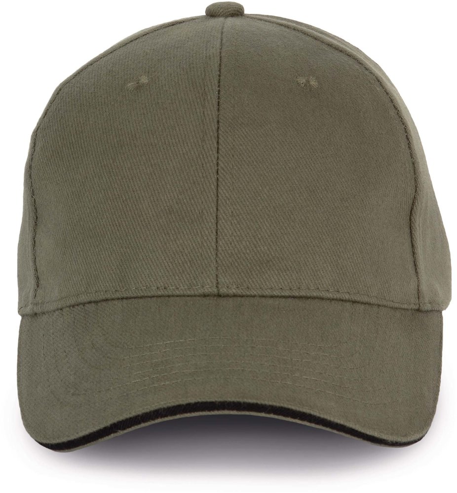 K-Up Cap van 100% Biokatoen kleur Organic kaki-Black